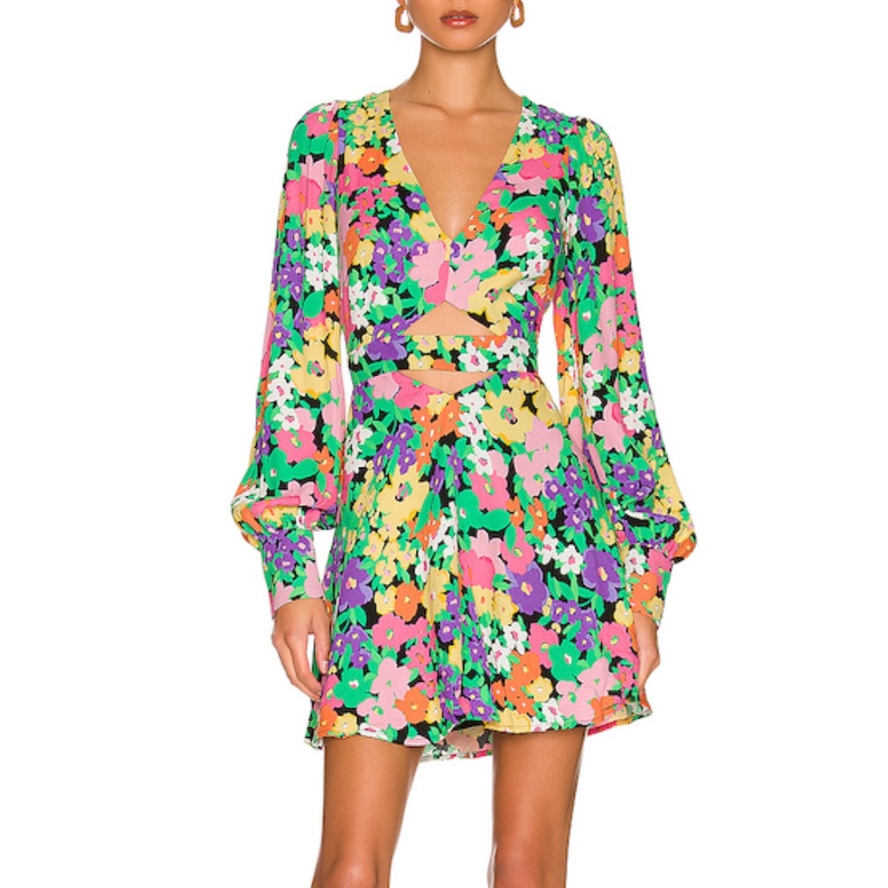 AFRM Merino Dress in Neon Floral Garden